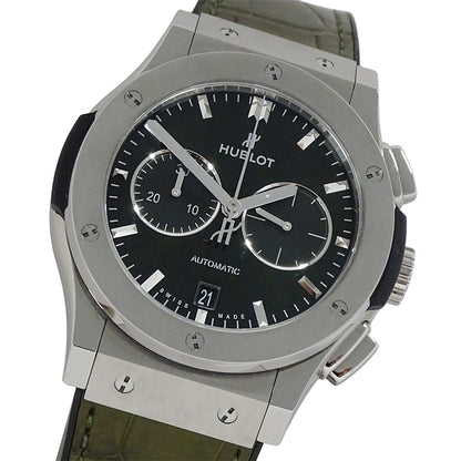 HUBLOT ウブロ クラシックフュージョン 541.NX.8970.LR メンズ 腕時計 クロノグラフ 自動巻き チタン ラバー グリーン【中古】