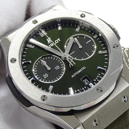 HUBLOT ウブロ クラシックフュージョン 541.NX.8970.LR メンズ 腕時計 クロノグラフ 自動巻き チタン ラバー グリーン【中古】