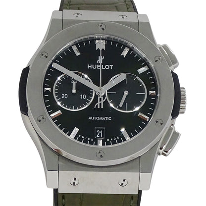 HUBLOT ウブロ クラシックフュージョン 541.NX.8970.LR メンズ 腕時計 クロノグラフ 自動巻き チタン ラバー グリーン【中古】