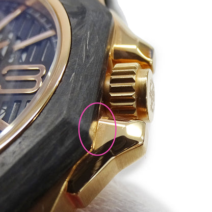 roberto cavalli ロベルト・カヴァリ バイ フランクミュラー RV1G077L0051 メンズ 腕時計 デイト 自動巻き SS カーボン レザー【中古】