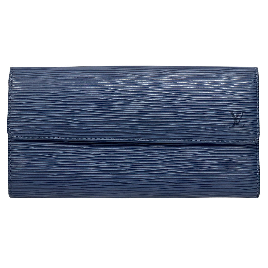 LOUIS VUITTON ルイ・ヴィトン ポルモネ・クレディ 長財布 エピ ミルティーユ ブルー M63575 レディース メンズ 【中古】