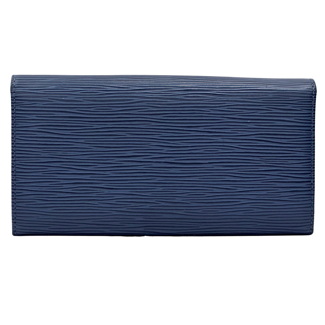 LOUIS VUITTON ルイ・ヴィトン ポルモネ・クレディ 長財布 エピ ミルティーユ ブルー M63575 レディース メンズ 【中古】