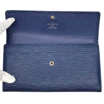 LOUIS VUITTON ルイ・ヴィトン ポルモネ・クレディ 長財布 エピ ミルティーユ ブルー M63575 レディース メンズ 【中古】