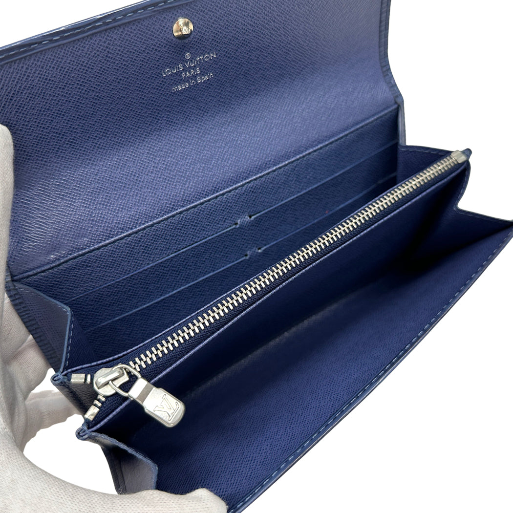 LOUIS VUITTON ルイ・ヴィトン ポルモネ・クレディ 長財布 エピ ミルティーユ ブルー M63575 レディース メンズ 【中古】