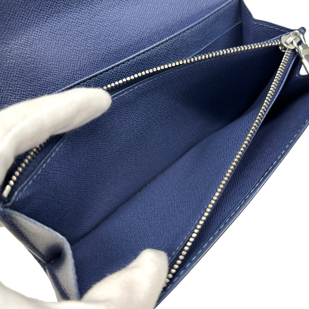LOUIS VUITTON ルイ・ヴィトン ポルモネ・クレディ 長財布 エピ ミルティーユ ブルー M63575 レディース メンズ 【中古】