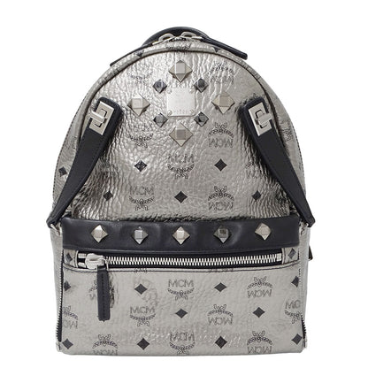 エム・シー・エム MCM デュアルスターク バックパック リュック ヴィセトス シルバー ブラック レディース 【中古】