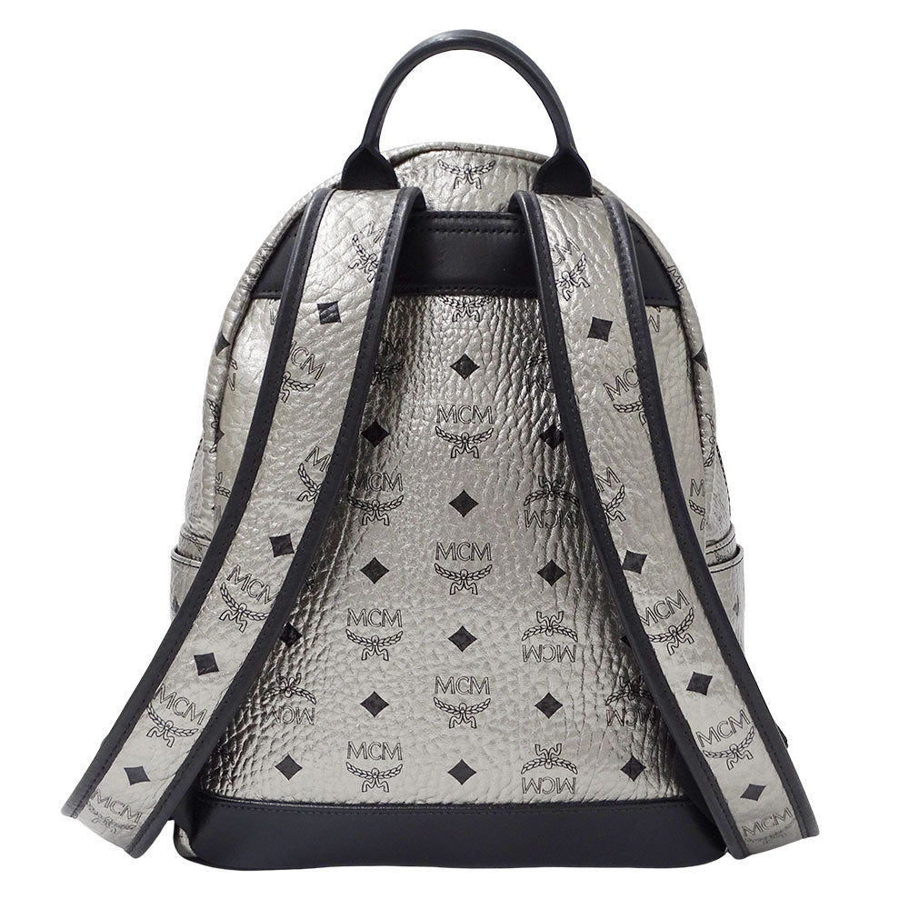 エム・シー・エム MCM デュアルスターク バックパック リュック ヴィセトス シルバー ブラック レディース 【中古】