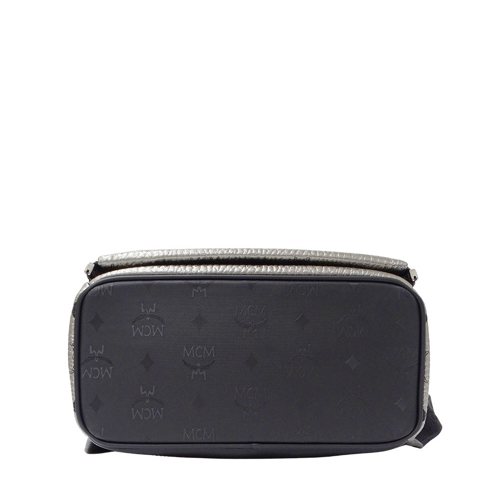 エム・シー・エム MCM デュアルスターク バックパック リュック ヴィセトス シルバー ブラック レディース 【中古】
