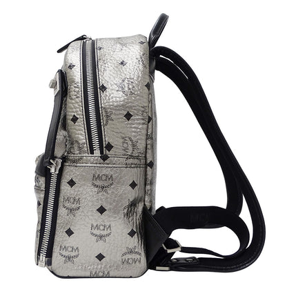 エム・シー・エム MCM デュアルスターク バックパック リュック ヴィセトス シルバー ブラック レディース 【中古】