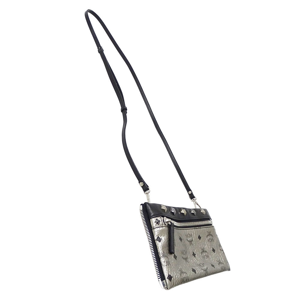 エム・シー・エム MCM デュアルスターク バックパック リュック ヴィセトス シルバー ブラック レディース 【中古】