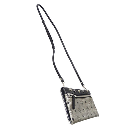 エム・シー・エム MCM デュアルスターク バックパック リュック ヴィセトス シルバー ブラック レディース 【中古】