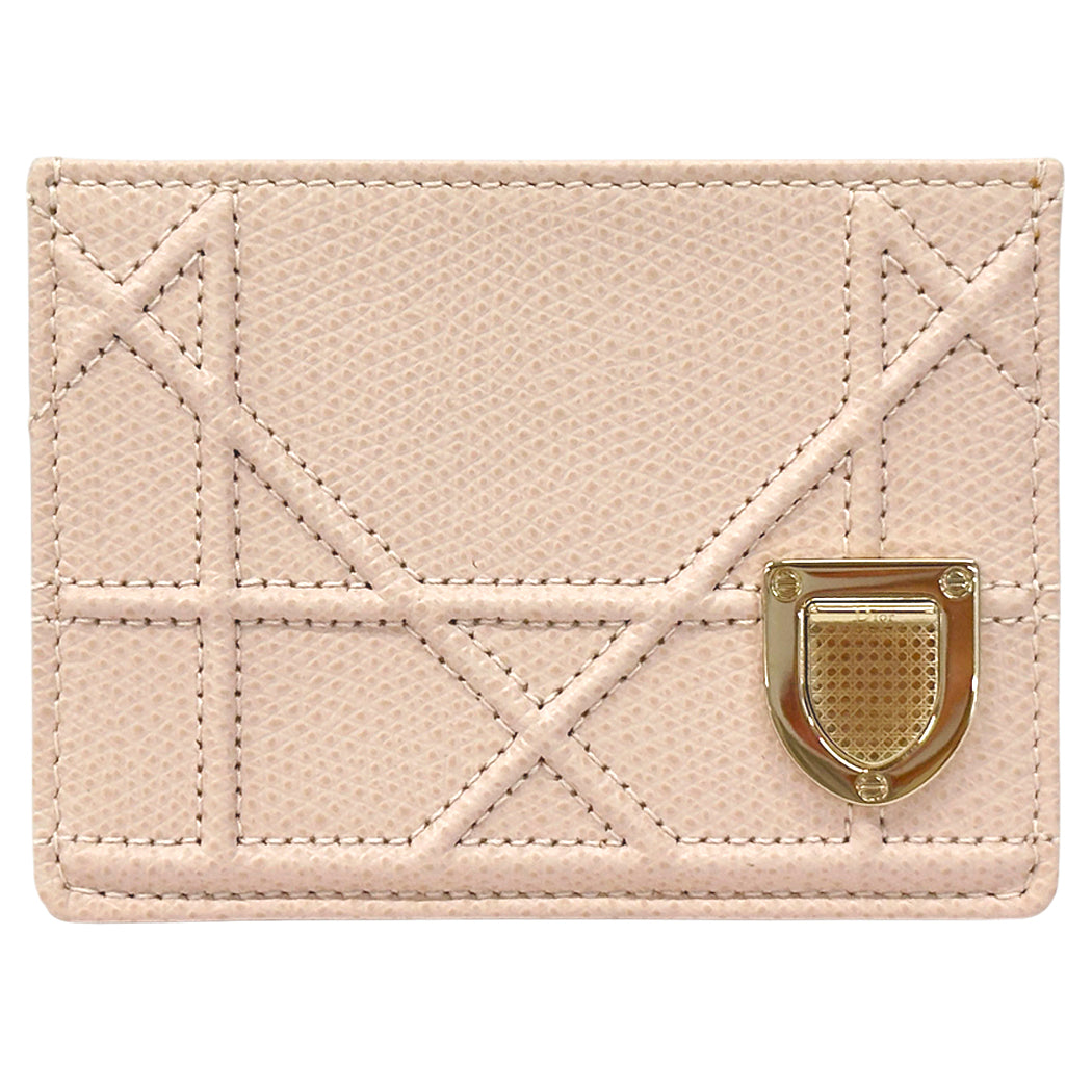 Dior ディオール カードケース ディオラマ ピンク レザー レディース 【中古】