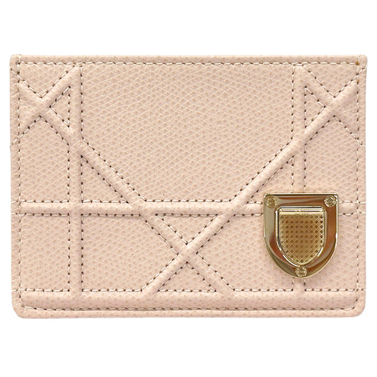 Dior ディオール カードケース ディオラマ ピンク レザー レディース 【中古】