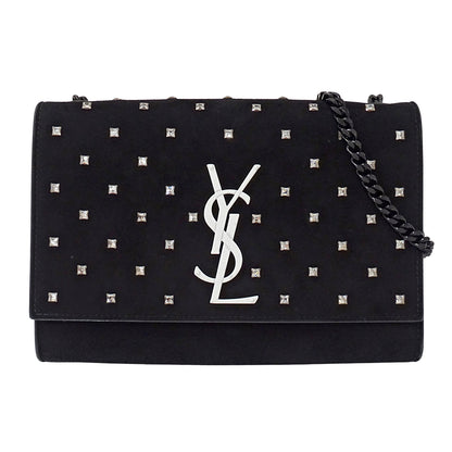 SAINT LAURENT サンローラン ケイト スモール ショルダーバッグ ブラック スエード レディース 【中古】
