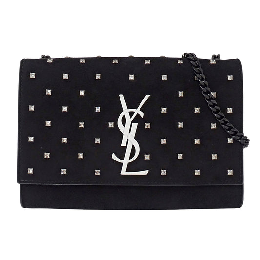SAINT LAURENT サンローラン ケイト スモール ショルダーバッグ ブラック スエード レディース 【中古】