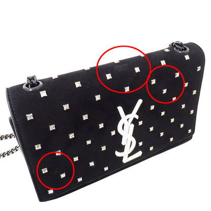 SAINT LAURENT サンローラン ケイト スモール ショルダーバッグ ブラック スエード レディース 【中古】
