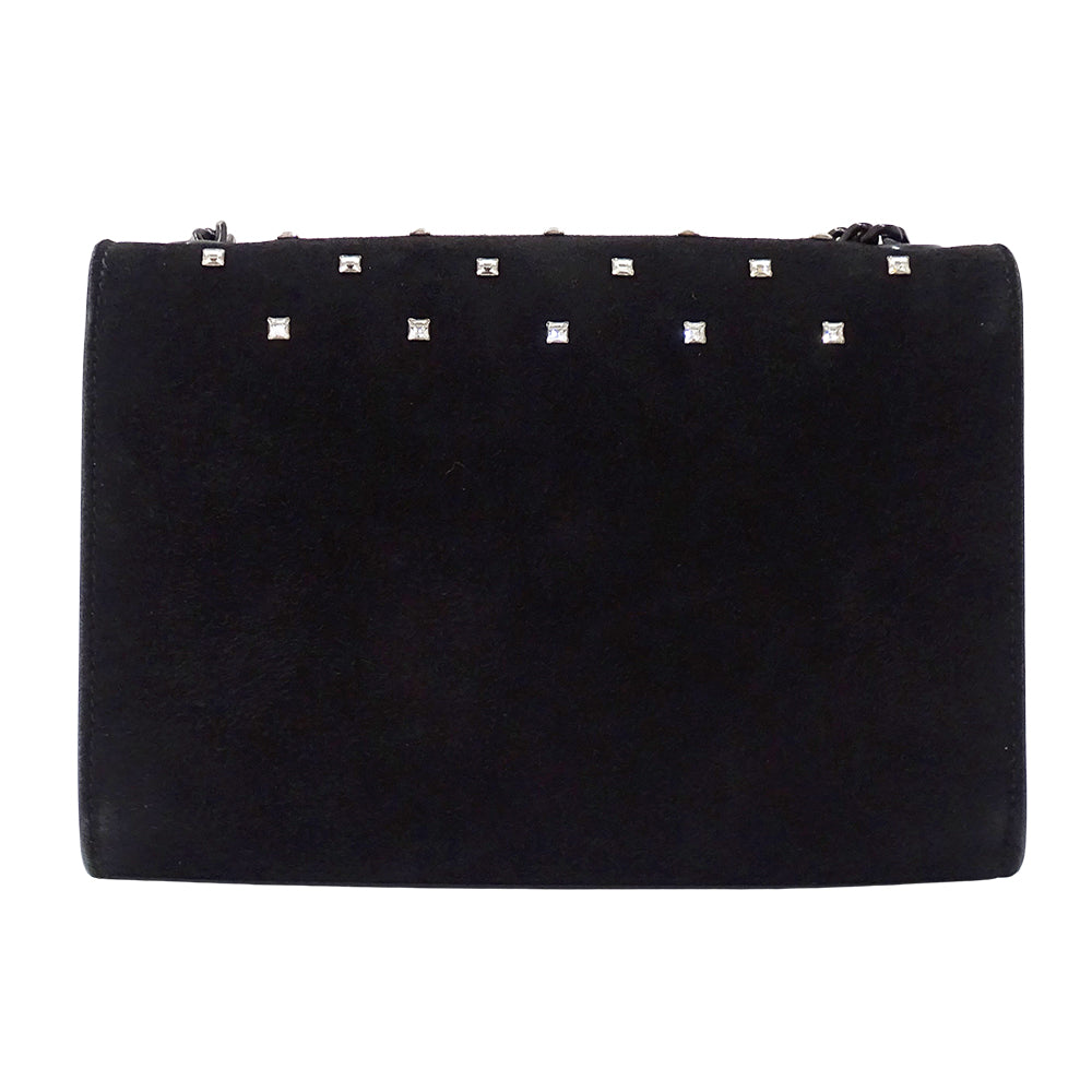 SAINT LAURENT サンローラン ケイト スモール ショルダーバッグ ブラック スエード レディース 【中古】