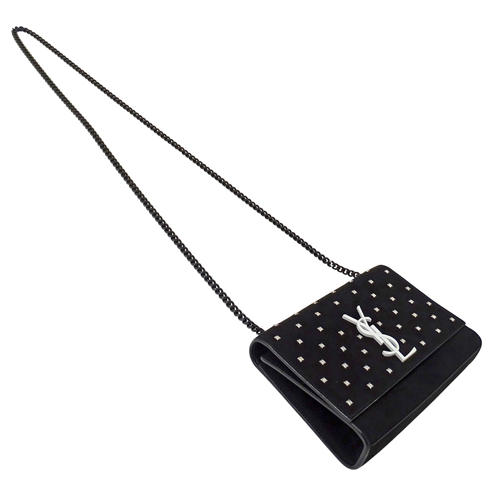 SAINT LAURENT サンローラン ケイト スモール ショルダーバッグ ブラック スエード レディース 【中古】
