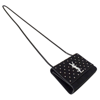 SAINT LAURENT サンローラン ケイト スモール ショルダーバッグ ブラック スエード レディース 【中古】