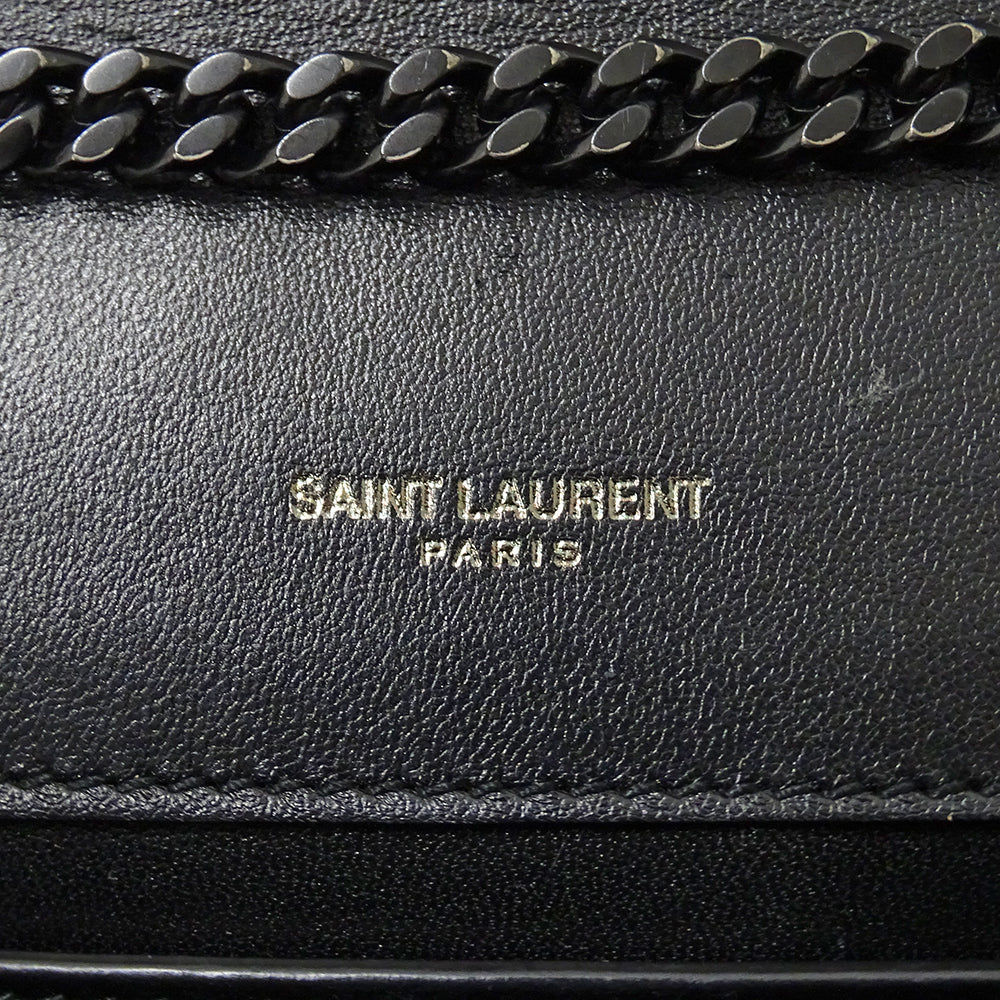 SAINT LAURENT サンローラン ケイト スモール ショルダーバッグ ブラック スエード レディース 【中古】