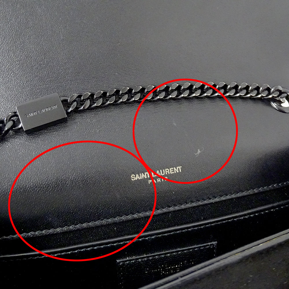 SAINT LAURENT サンローラン ケイト スモール ショルダーバッグ ブラック スエード レディース 【中古】