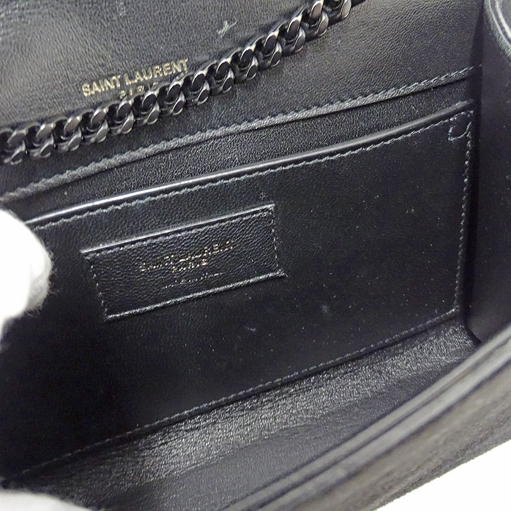 SAINT LAURENT サンローラン ケイト スモール ショルダーバッグ ブラック スエード レディース 【中古】