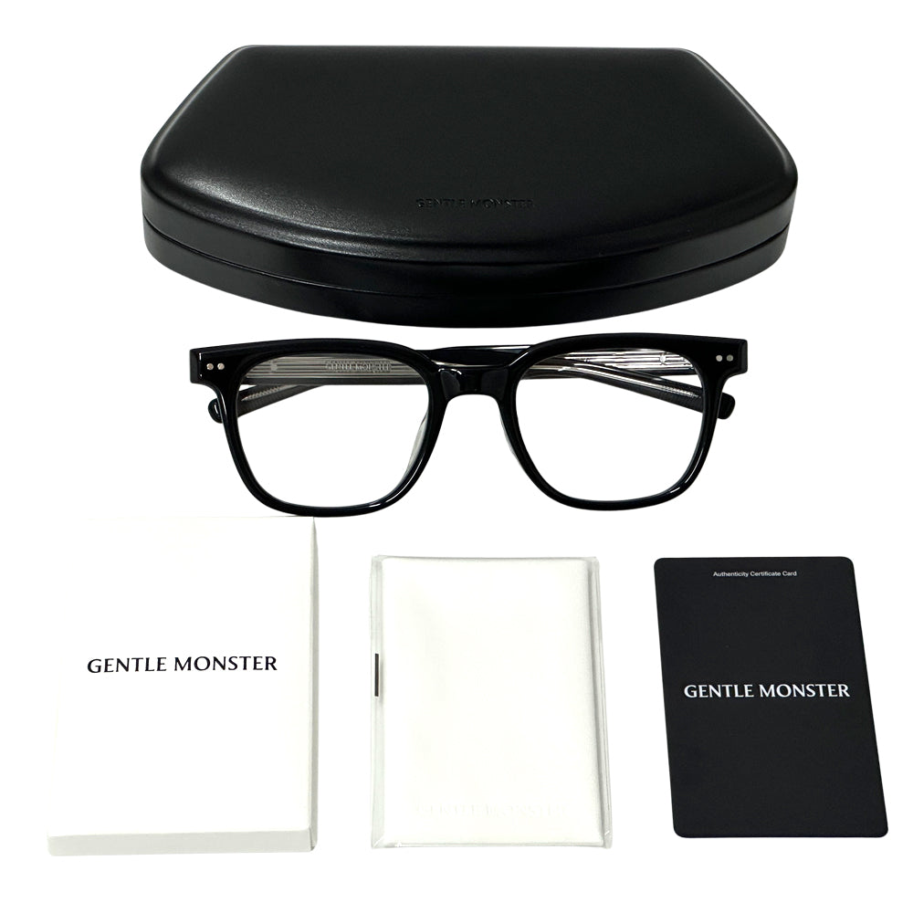 GENTLE MONSTER ジェントルモンスター フリルム ウェリントン メガネ ブラック EVAN-01 プラスチック レディース メンズ 【中古】