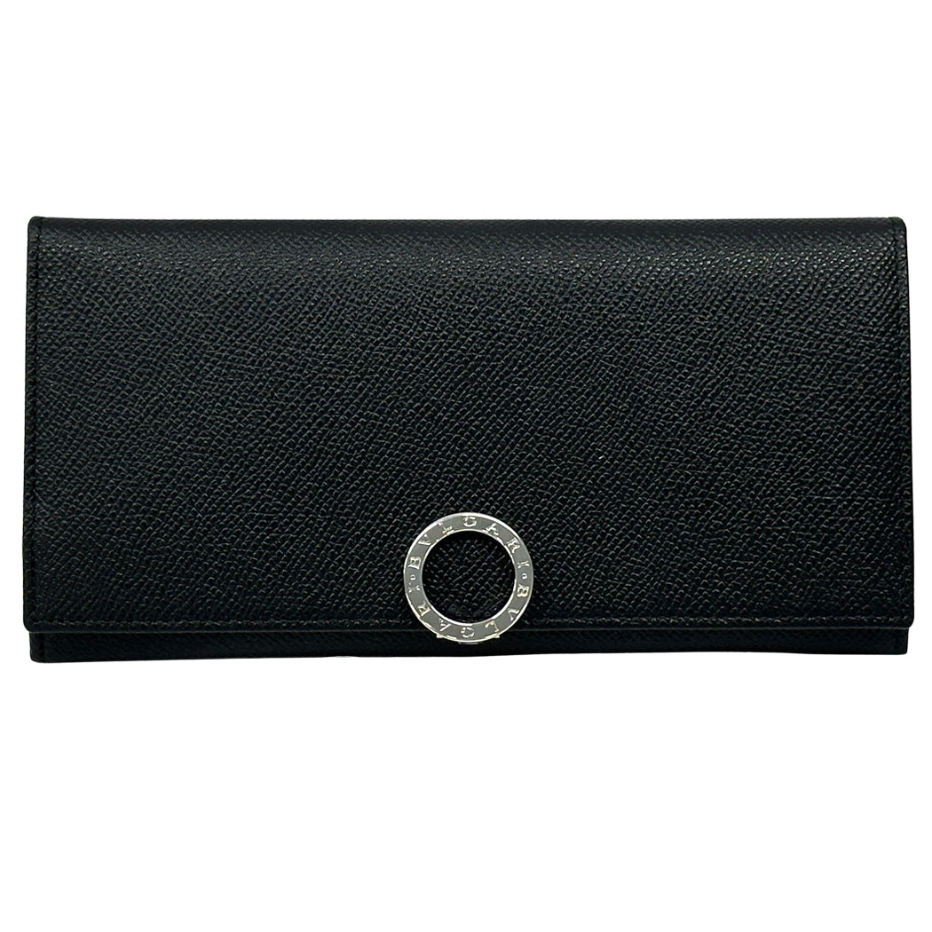 BVLGARI ブルガリ 長財布 ブルガリブルガリ ブラック ブルー レザー レディース メンズ 【中古】