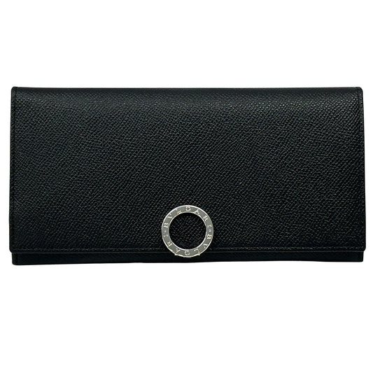 BVLGARI ブルガリ 長財布 ブルガリブルガリ ブラック ブルー レザー レディース メンズ 【中古】