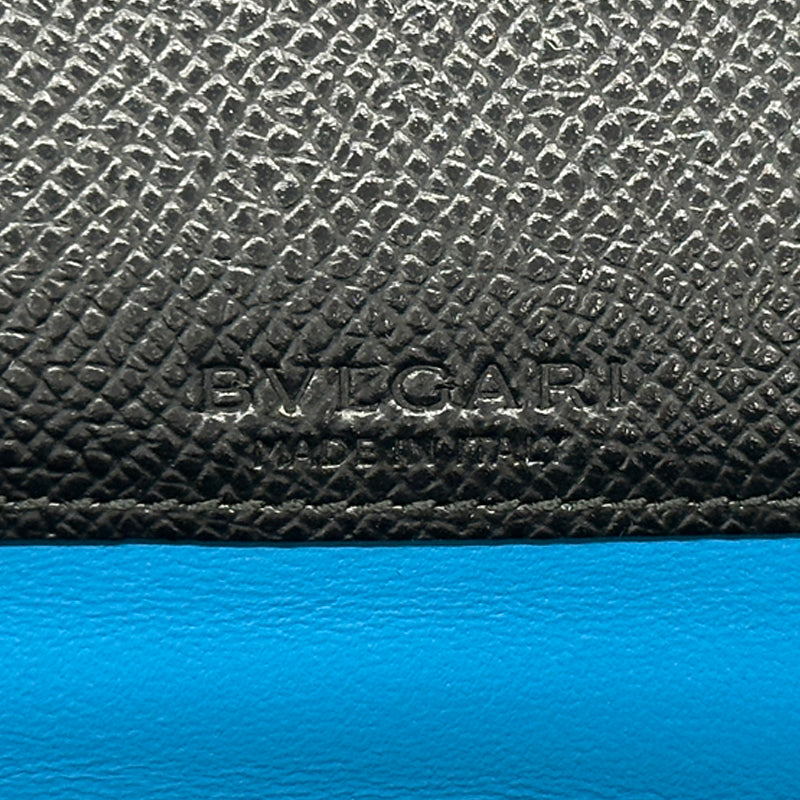 BVLGARI ブルガリ 長財布 ブルガリブルガリ ブラック ブルー レザー レディース メンズ 【中古】