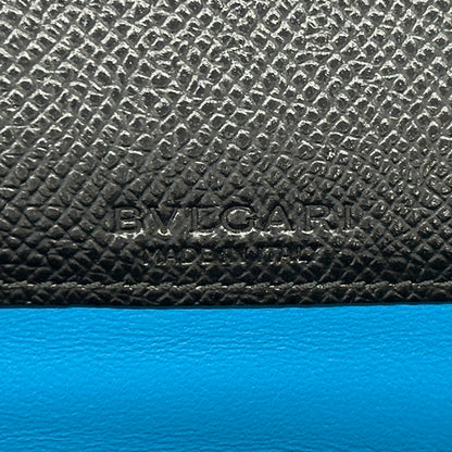 BVLGARI ブルガリ 長財布 ブルガリブルガリ ブラック ブルー レザー レディース メンズ 【中古】