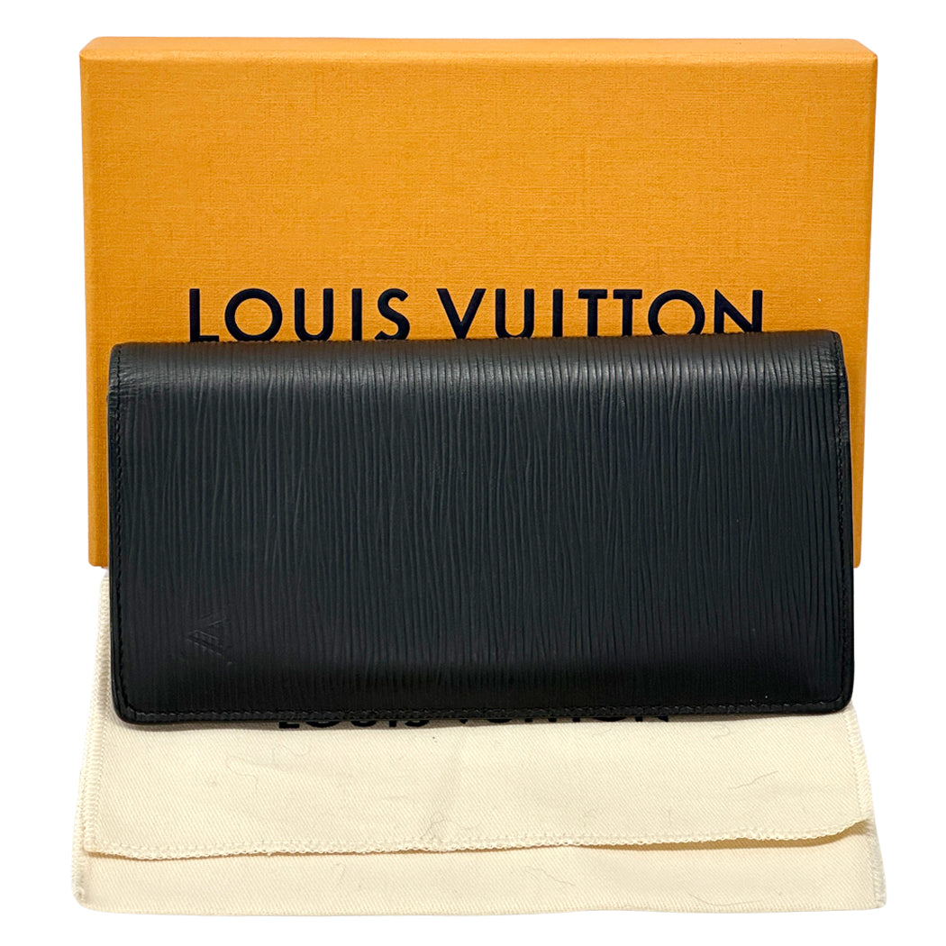 LOUIS VUITTON ルイ・ヴィトン ポルトフォイユ ブラザ 長財布 エピ ノワール ブラック M60622 メンズ 【中古】