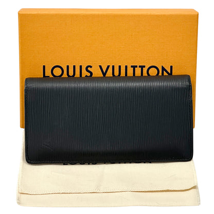 LOUIS VUITTON ルイ・ヴィトン ポルトフォイユ ブラザ 長財布 エピ ノワール ブラック M60622 メンズ 【中古】
