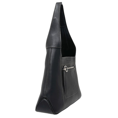 Ferragamo フェラガモ ショルダーバッグ ガンチーニ ブラック レザー レディース 【中古】