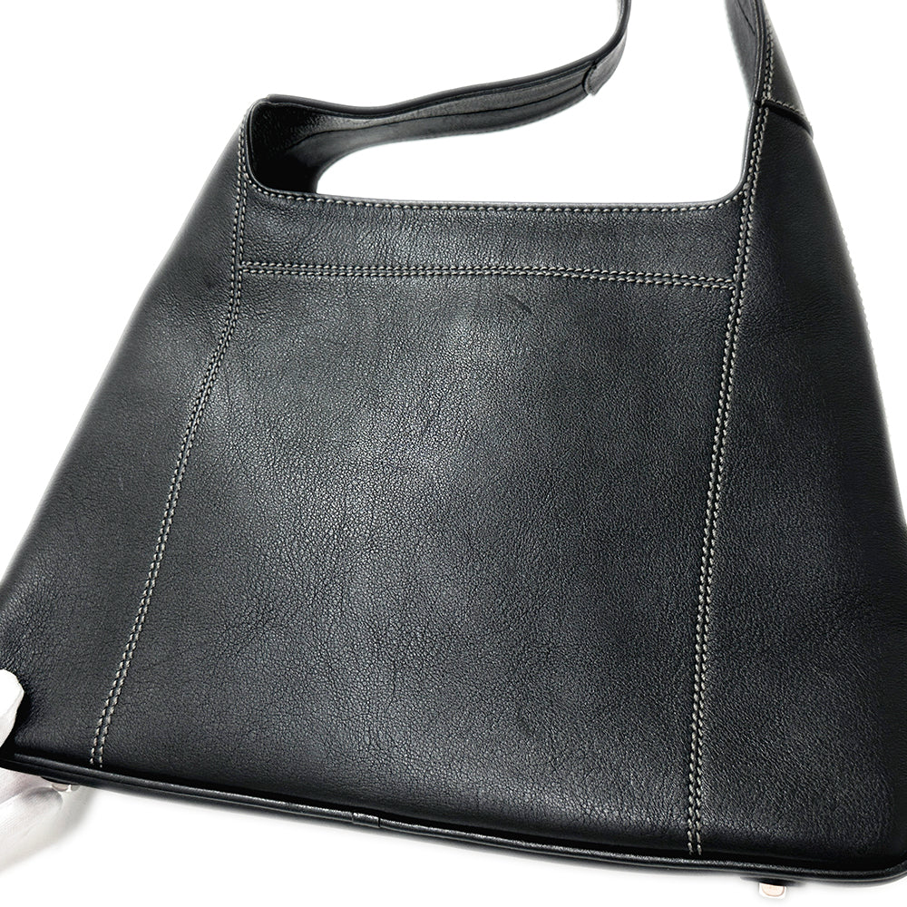 Ferragamo フェラガモ ショルダーバッグ ガンチーニ ブラック レザー レディース 【中古】