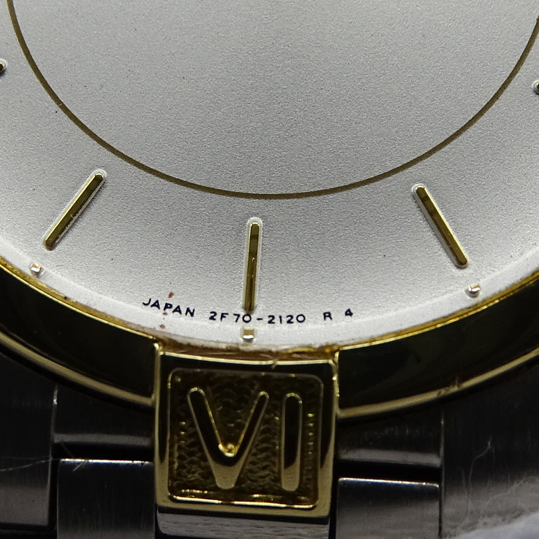 SEIKO セイコー クレドール 2F70-0640 メンズ 腕時計 クオーツ SS 18KTベゼル 磨き済み【中古】