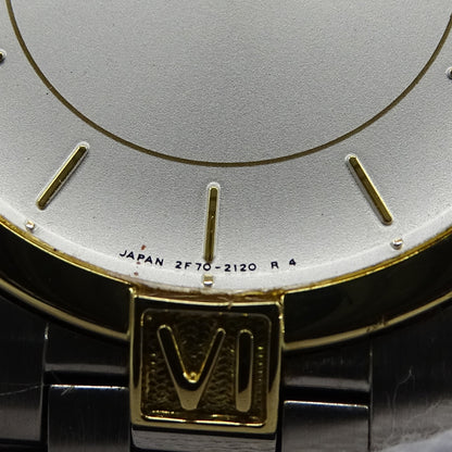 SEIKO セイコー クレドール 2F70-0640 メンズ 腕時計 クオーツ SS 18KTベゼル 磨き済み【中古】