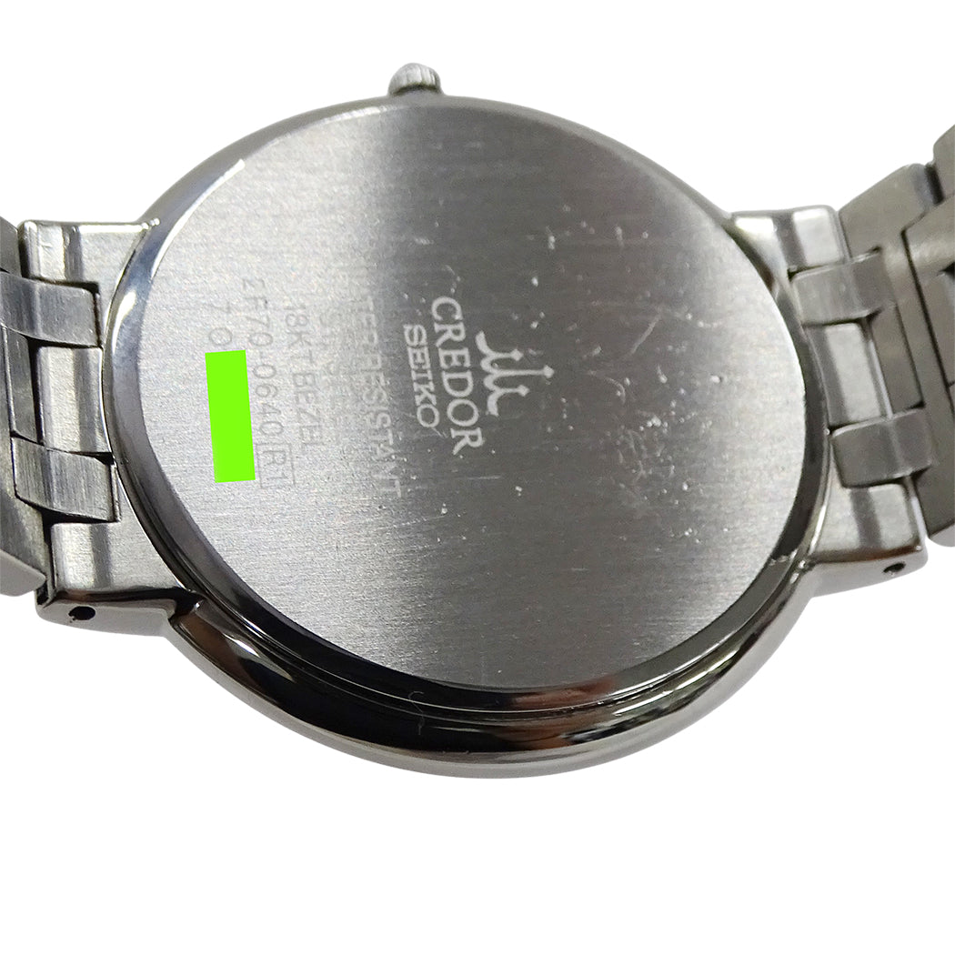 SEIKO セイコー クレドール 2F70-0640 メンズ 腕時計 クオーツ SS 18KTベゼル 磨き済み【中古】