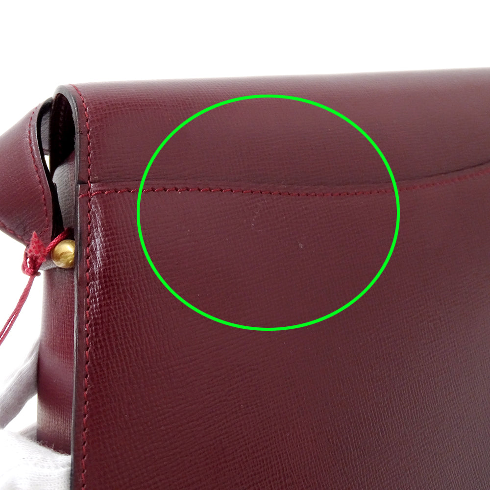 Cartier カルティエ ショルダーバッグ マスト ボルドー レザー レディース 【中古】