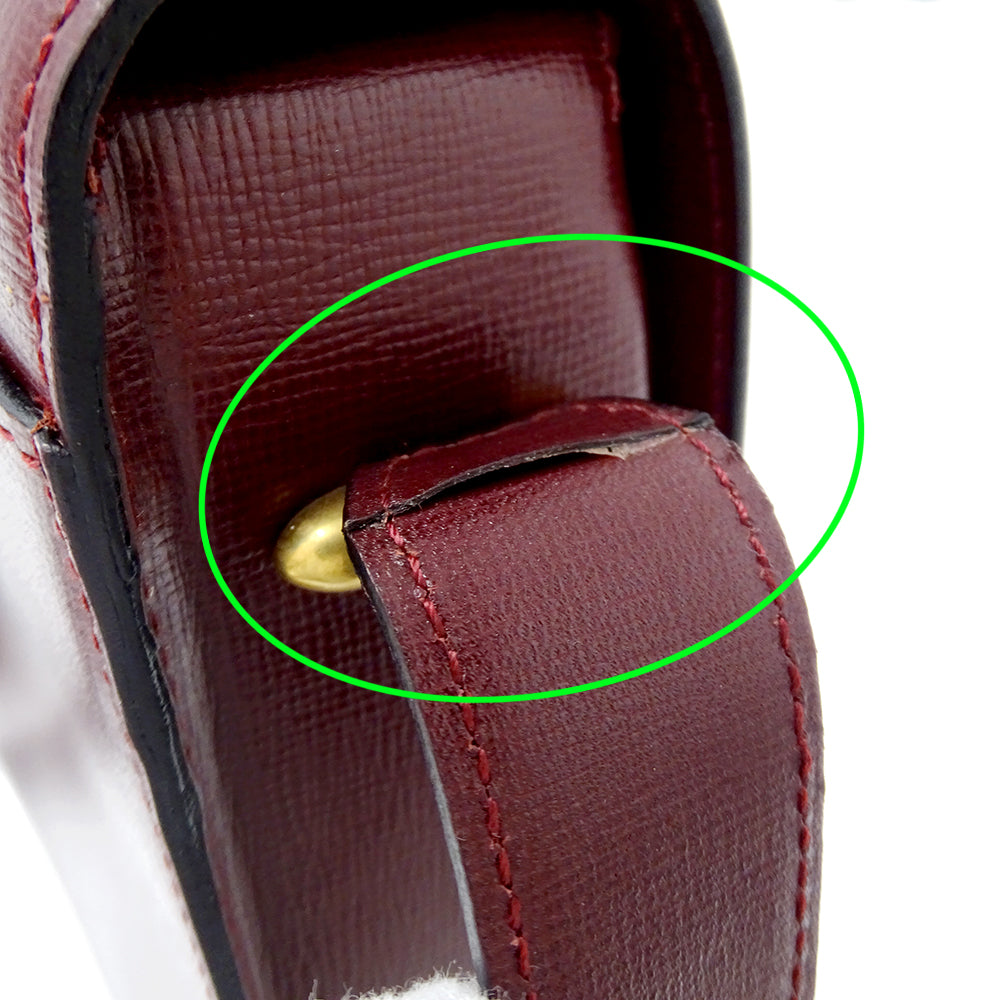 Cartier カルティエ ショルダーバッグ マスト ボルドー レザー レディース 【中古】