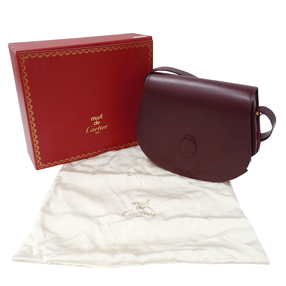 Cartier カルティエ ショルダーバッグ マスト ボルドー レザー レディース 【中古】