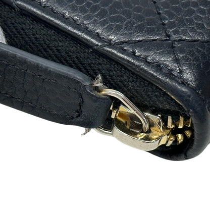 CHANEL シャネル コインケース マトラッセ ブラック ゴールド金具 ソフトキャビアスキン レディース メンズ 【中古】