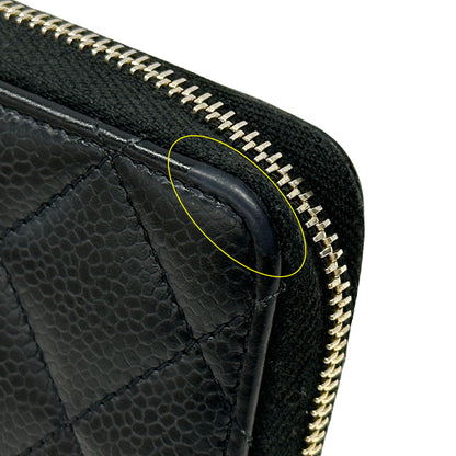 CHANEL シャネル コインケース マトラッセ ブラック ゴールド金具 ソフトキャビアスキン レディース メンズ 【中古】