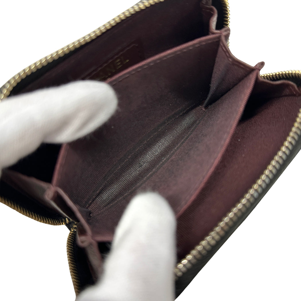 CHANEL シャネル コインケース マトラッセ ブラック ゴールド金具 ソフトキャビアスキン レディース メンズ 【中古】