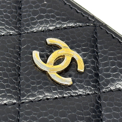 CHANEL シャネル コインケース マトラッセ ブラック ゴールド金具 ソフトキャビアスキン レディース メンズ 【中古】