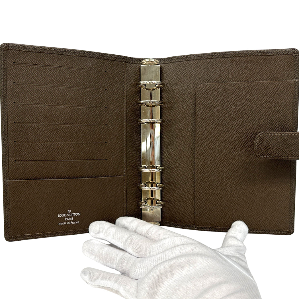 LOUIS VUITTON ルイ・ヴィトン アジェンダMM 手帳カバー タイガ グリズリ ブラウン R20432 レディース メンズ 【中古】