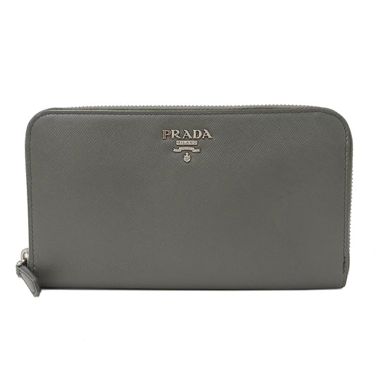 PRADA プラダ 長財布 グレー レディース 【中古】