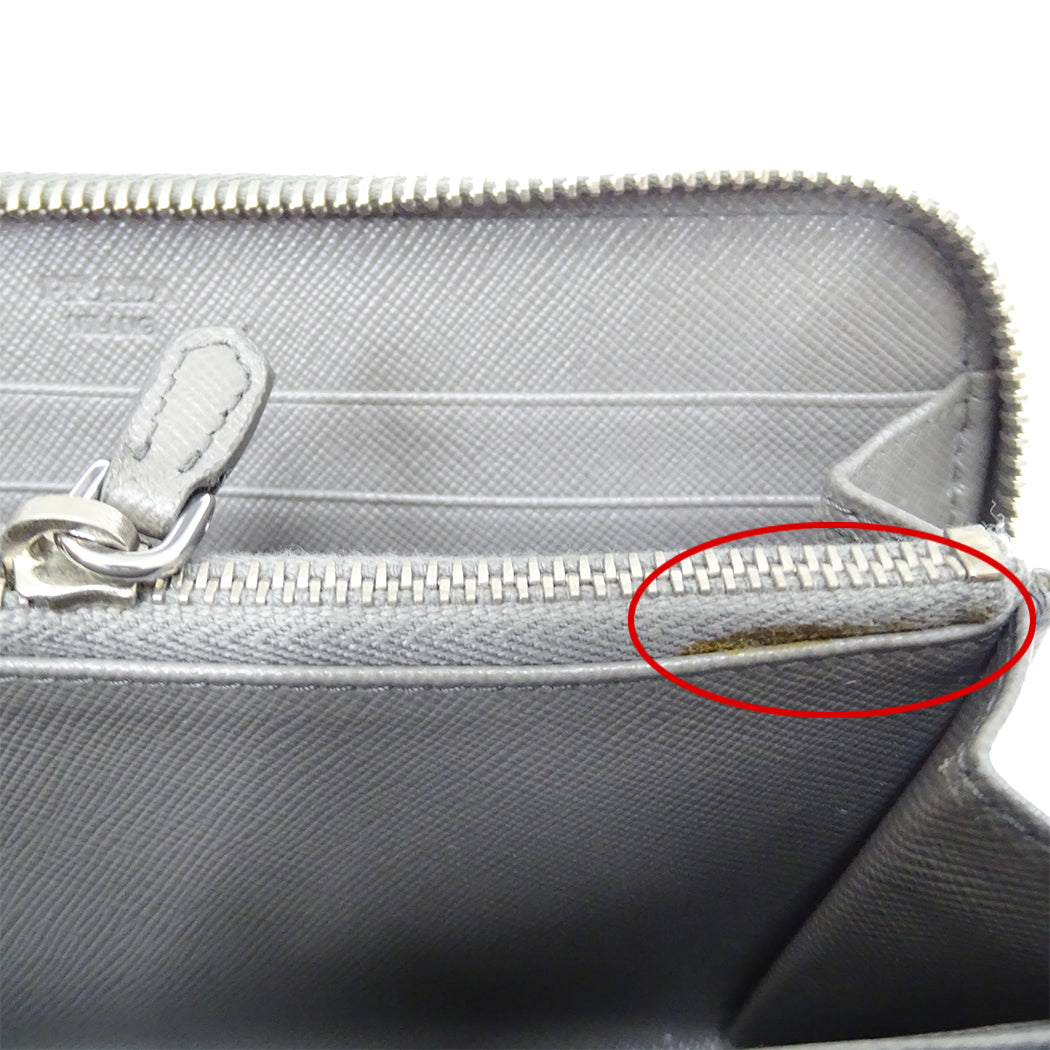 PRADA プラダ 長財布 グレー レディース 【中古】