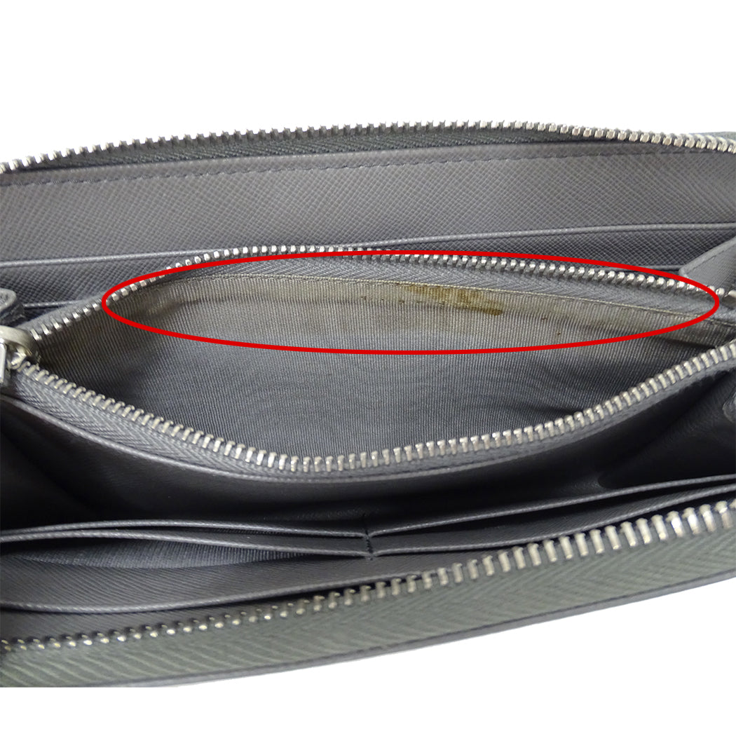 PRADA プラダ 長財布 グレー レディース 【中古】