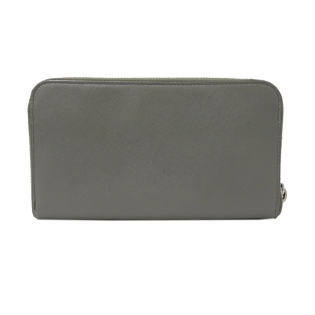 PRADA プラダ 長財布 グレー レディース 【中古】